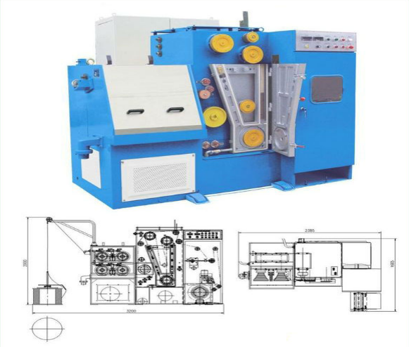 Fine Copper Wire (thin wire) Drawing Machine With 22 Passes And Annealer (1.2mm-0.1mm) Exported to Russia