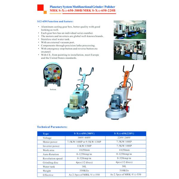 Simple Phase 220V Concrete Floor Grinder / Terrazzo Floor Polishing Machine
