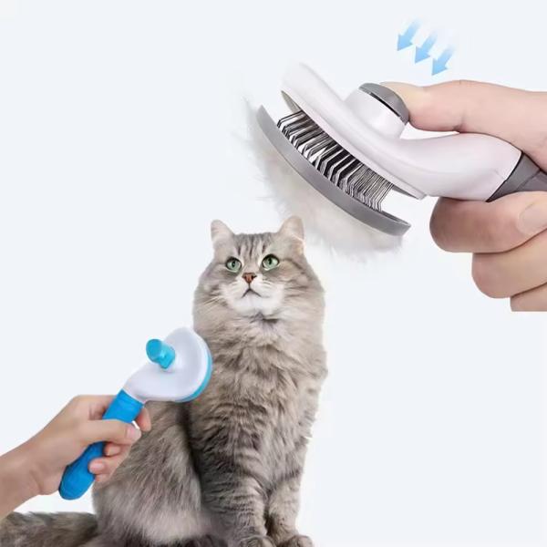 Multi Color Cat Pet Cleaning Tools Self Cleaning Dog Hair Brush Pet Grooming Brush