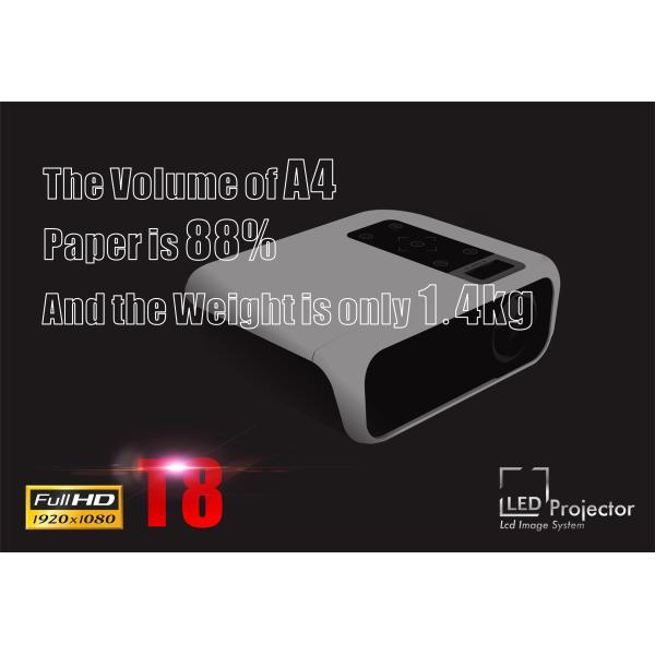 200" 3000lm HD Mini LED Projector 1080P T8 Full Hd Projector For TV DVD PC