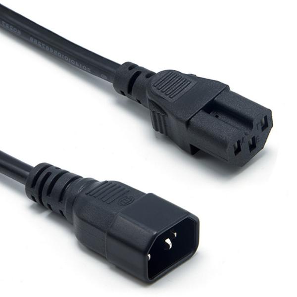 VDE Certified 3Ft IEC C13 to C14 Male to Female Extension Cable for UPS Desktop PC