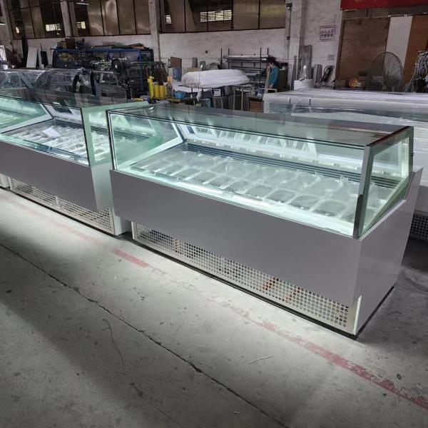 Frost Free Design -16-22C Tempered Glass Ice Cream Display Freezer