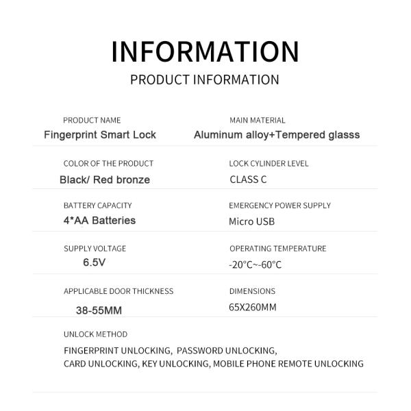 S811 Fingerprint Door Lock Intelligent Digital Code Door Lock
