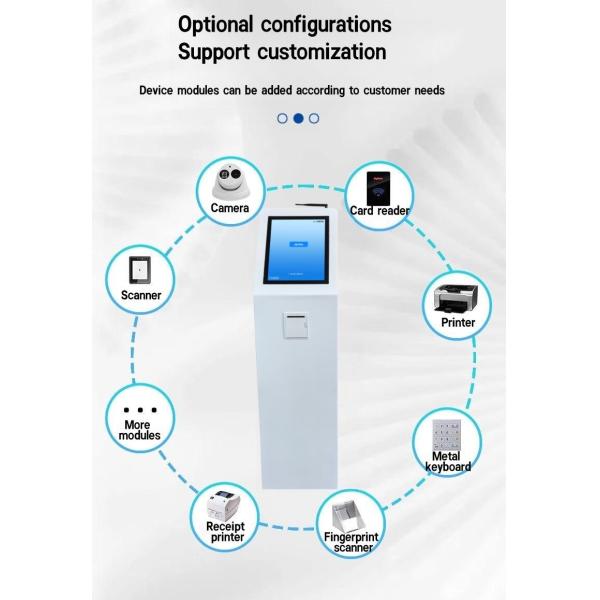LCD Touch Screen Queue Management System Ticket Dispenser Machine With Multiple Languages Thermal Printing