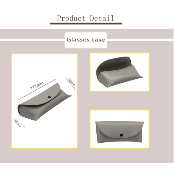 White Classic Custom Leather Glasses Case 171x76x38mm