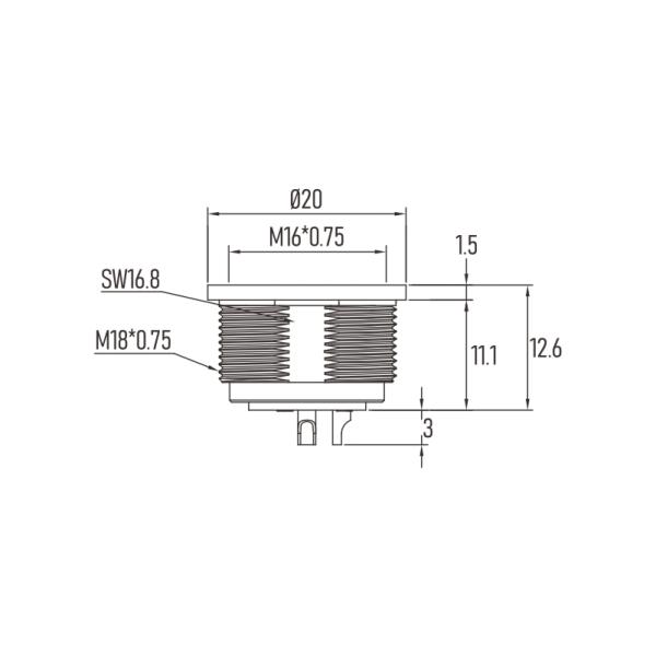 Soldering Type M16 5 Pin Connector Panel Mount Socket Reliability Test