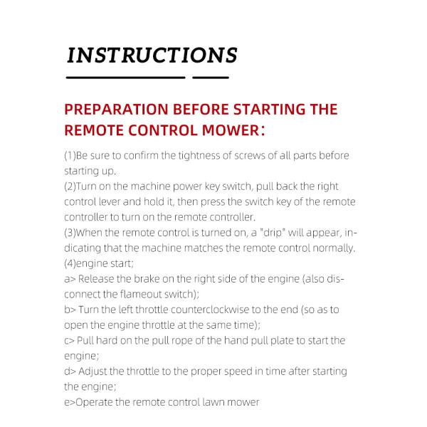 Uncovered Crawler Lawn Mower Grass Cutting Machine / Farm Cordless Lawnmower