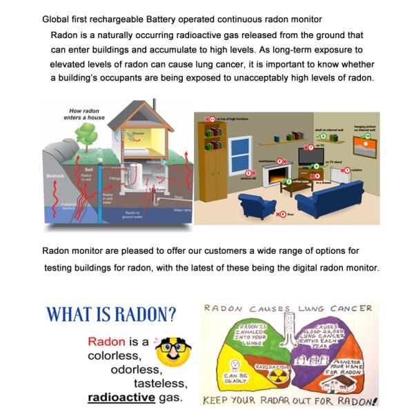 Radon Monitor RN-PRO 200 Portable Gas Detector For Home Safety Customization