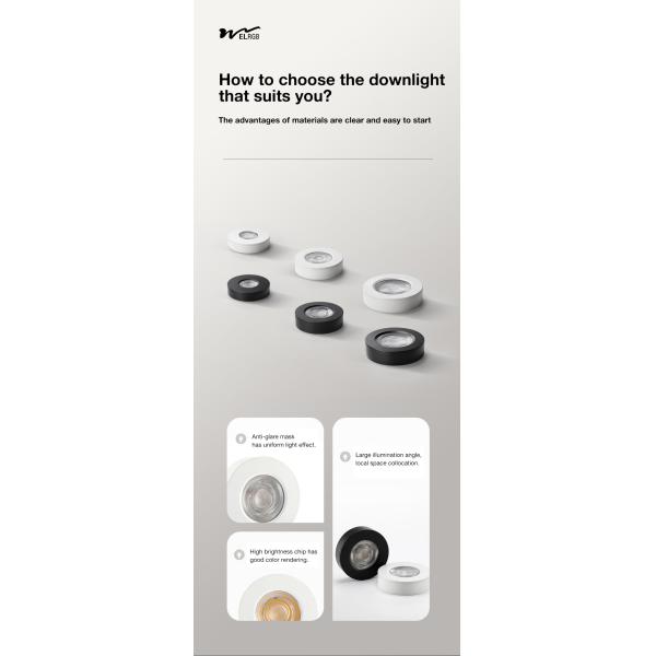 Smart Home Lighting Waterproof Adjustable Anti Glare LED Open Tube Type Spotlight