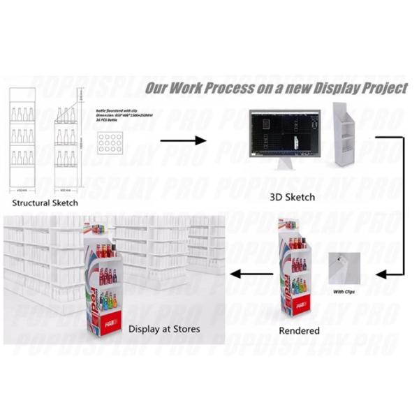 4 Shelves MDF Merchandising Shelf Heavy Duty Holding Capability