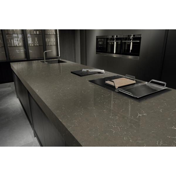 Custom Grey Quartz Stone Artificial Stone Worktop Environmental Friendly