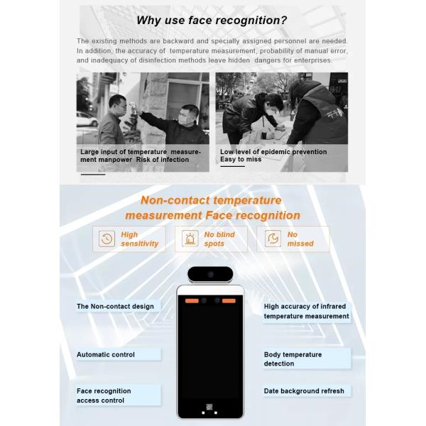 Multifunction Face Recognition Scanner Terminal With Temperature Detection