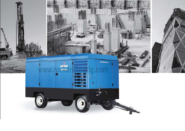 Diesel Engine Driven Portable Screw Air Compressor Atlas Diesel Easy Operation