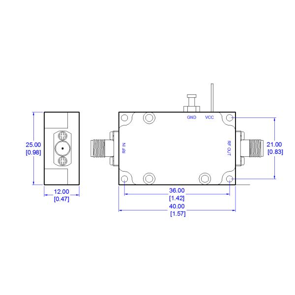 0.02 to 1 GHz 0dBm Low Noise Amplifier with 25 dB Small Signal Gain