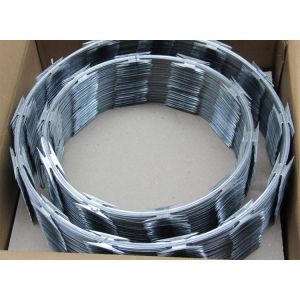 China Silver Gray Razor Barbed Blade Wire Effective Perimeter Protection wholesale