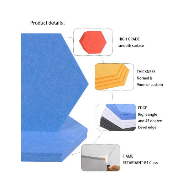 Wall Polyester Fiber Board 8mm 6mm Soundproof For Music Rooms Schools KTV Studios