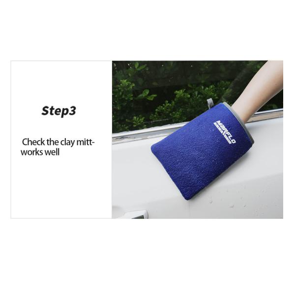 Blue Custom Synthetic Clay Mitt Clay Bar Wash Mitt For Auto Care Blister Packaged