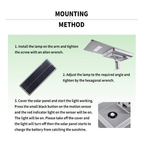 Outdoor Integrated 3000 Lumens Solar LED Street Light DC12V IP65