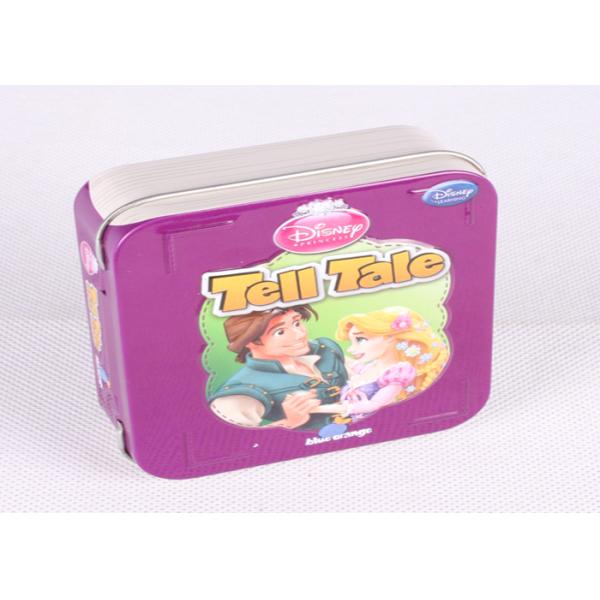 Lid Hinged Metal Tinplate Material Small Tin Containers With Design Artwork Printed