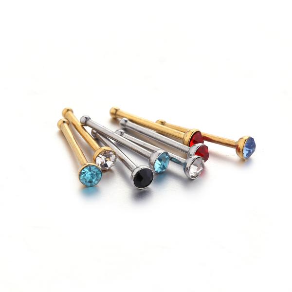 Newest piercing nose stud candy color crystal nose ring nose stud stainless steel piercing jewelry
