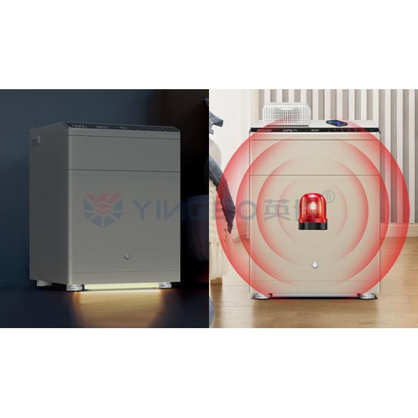 ISO9001 ISO14001 Solid Steel Double Alarm Smart Safe Box With Fingerprint Auto Open