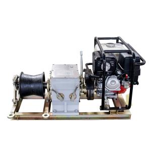China 5000kg 5Ton Petrol Cable Pulling Winch Machine With Belt Driven wholesale