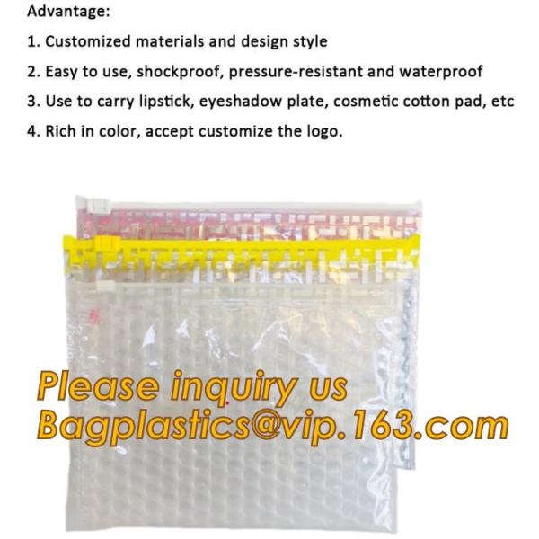 Cosmetic Pink Slider Padded Bag/Silver Zip lockkk Bag With Bubble,Padded Envelopes Cheap Aluminium Foil Zip lockkk Holographic