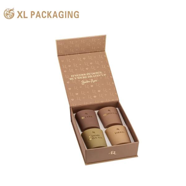 Custom Logo Tea Box Kraft Paper Box Gold Foil Logo Magnetic Closure Tea Gift Box With Paper Insert