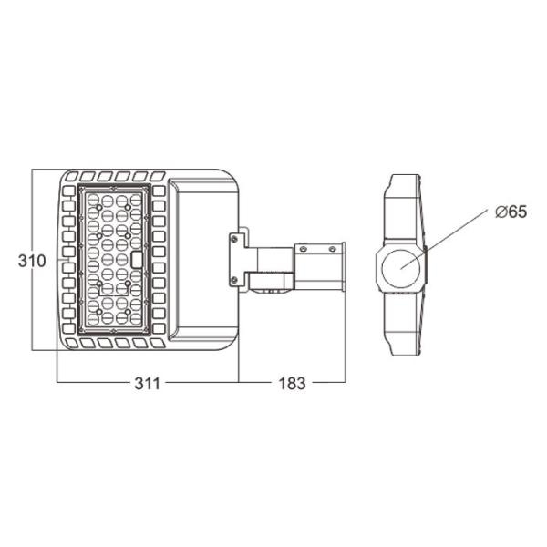Warm White Led Street Light 60W 9300lm Led Shoebox Area Light 50000 Hours Lifespan