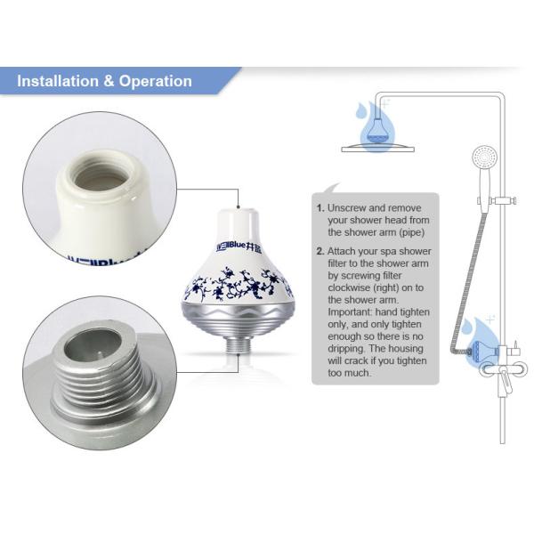 WellBlue SPA KDF Shower Water Filter , Replacement Shower Filter For Hard Water