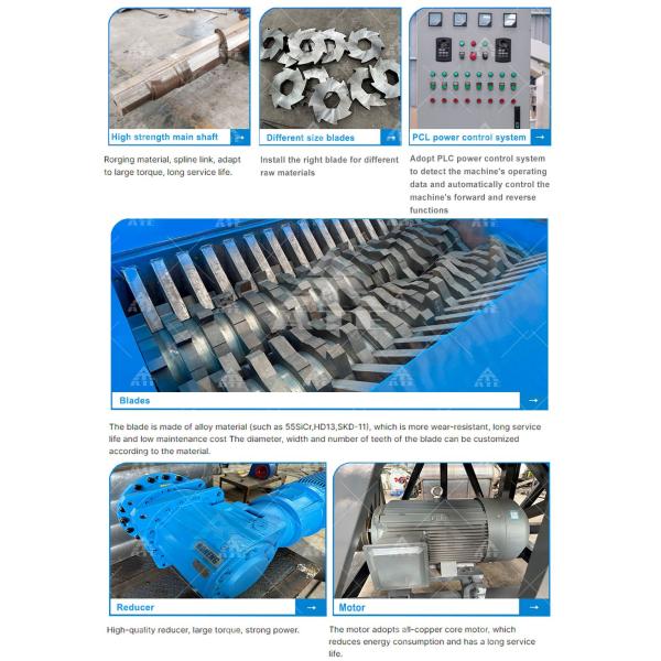 Multifunctional Plastic Bottle Shredder Machine Double Shaft 50kw