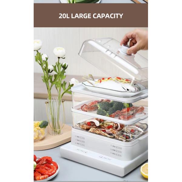 Multifunctional Large Capacity 3 Layer Cooking Steamer Pot Electric Food steamer Pot With Visualization lid