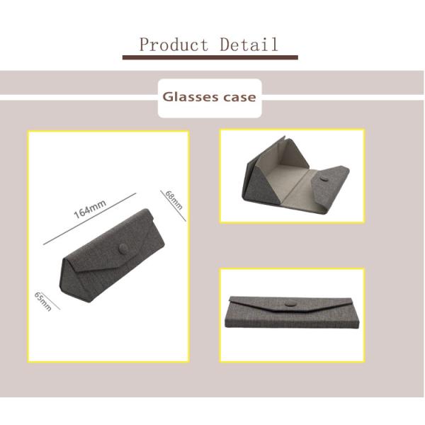 Grey Magnetic Closure Triangle Collapsible Sunglasses Case