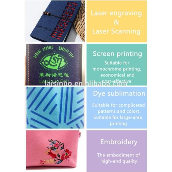 15" Waterproof Embroidery Felt Laptop Sleeve Case With Zipper Pockets