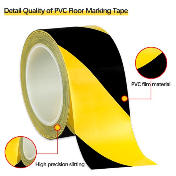 Pressure Sensitive Adhesive Type PVC Marking Tape For Safety Floor Marking