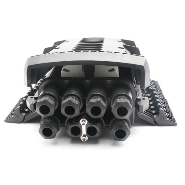 16F 24F IP68 Black Plastic Fiber Optic Closure For Wall Mount And Outdoor Application