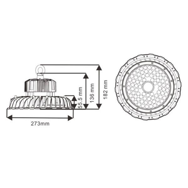 100 Watt Led High Bay Gym Lighting 16000lm 5 Years Warranty Unique Design