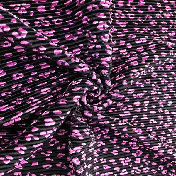 Leopard Pleated Printed Woven Fabrics 150cm