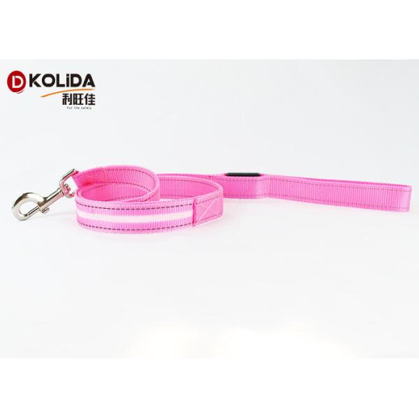 LED Pet Accessories Nylon Solid Safety Glow Dog Leash With Flashlight
