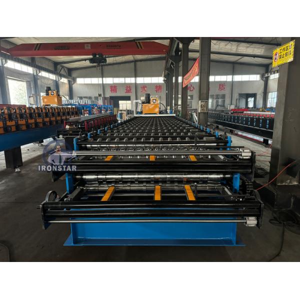 8 rib trapezoidal and corrugated double layer roll forming machine in America