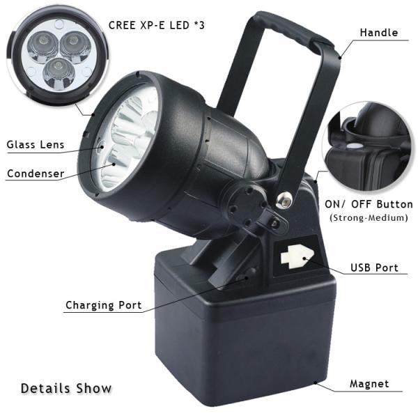 9W 1080Lm Explosion Proof LED Work Light Magnetic Base Hazardous Location
