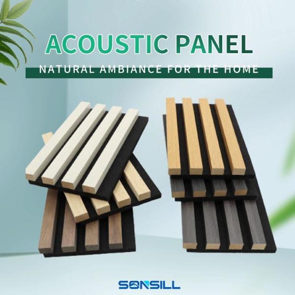 Custom Acoustic Wall Panel Board 100% Polyester+MDF With Veneer Soundproofing