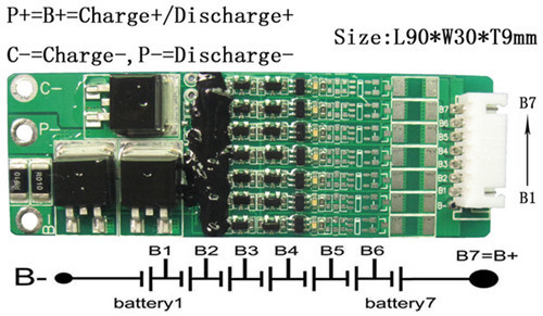 Active Balance 32650 Lifepo4 Battery BMS 10A 12.8V-25.9V 4S-7S