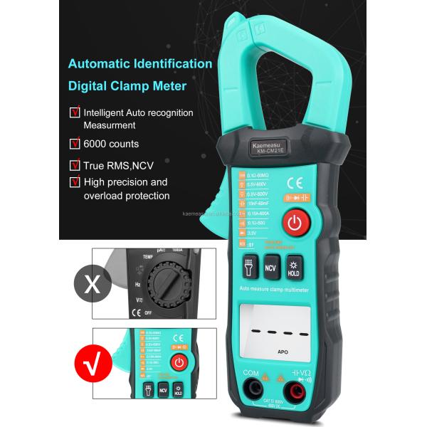 NCV Function Digital Digital Multimeter Clamp Meter with 60A/600A Measuring Current Range