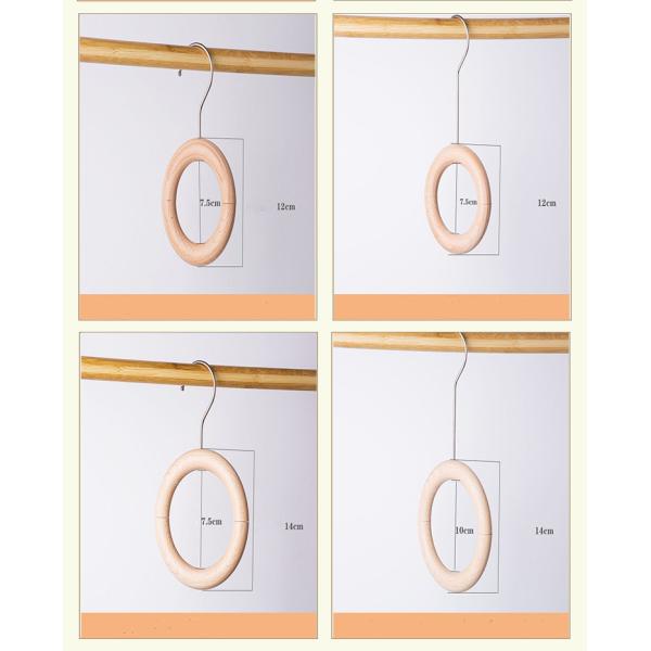Multifunctional Wooden Clothes Hanger Unpainted Scarf Ring Hanger