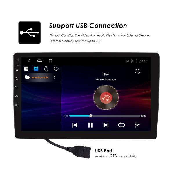 2DIN Car Radio with Android 9.0 GPS Navi and Apple Carplay Android Auto FM Autoradio