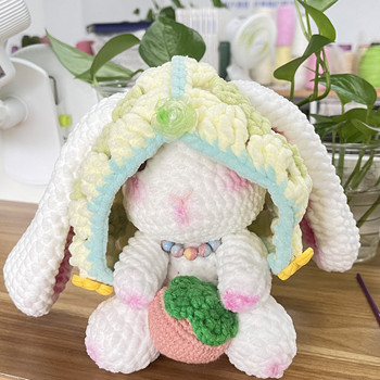 DIY Knitting Strawberry Rabbit Crochet Kit For Beginners Adults And Kids With Yarn