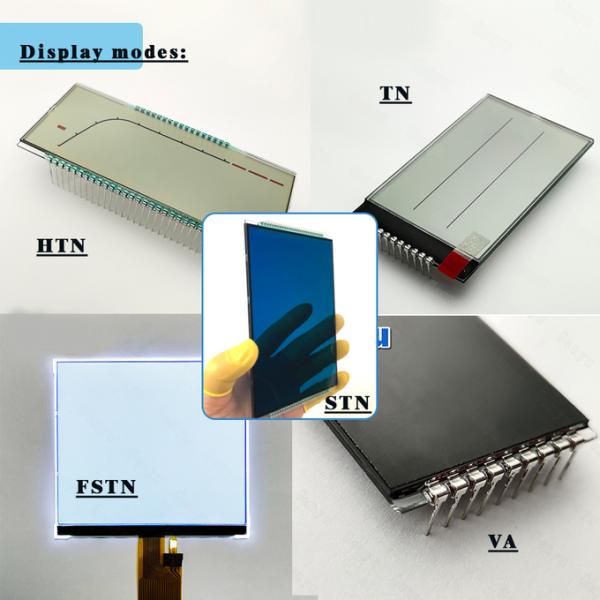 Customized Size Segment LCD display HTN Blue Transmissive PIN connect with White Backlight 1