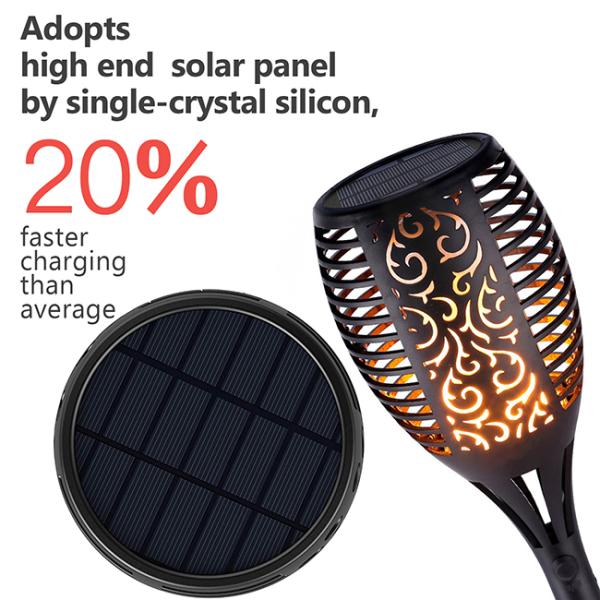 IP65 96 Led Solar Path Torch Light With Dancing Flickering Flame