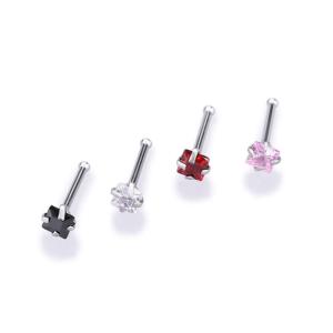 China Custom High Quality Titanium Labret Unique Lip Rings With Zircon wholesale